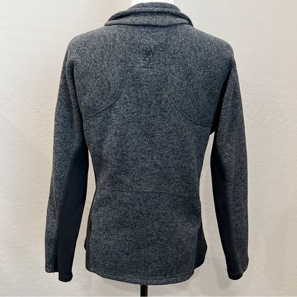 Browning Hyacinth Sweater Jacket Gray Black Full Zip Mock Neck Womens Large EUC - Picture 8 of 14